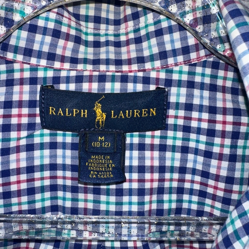 Polo by Ralph Lauren Boy's Blue Checkered Shirt Size Medium - Picture 2 of 3